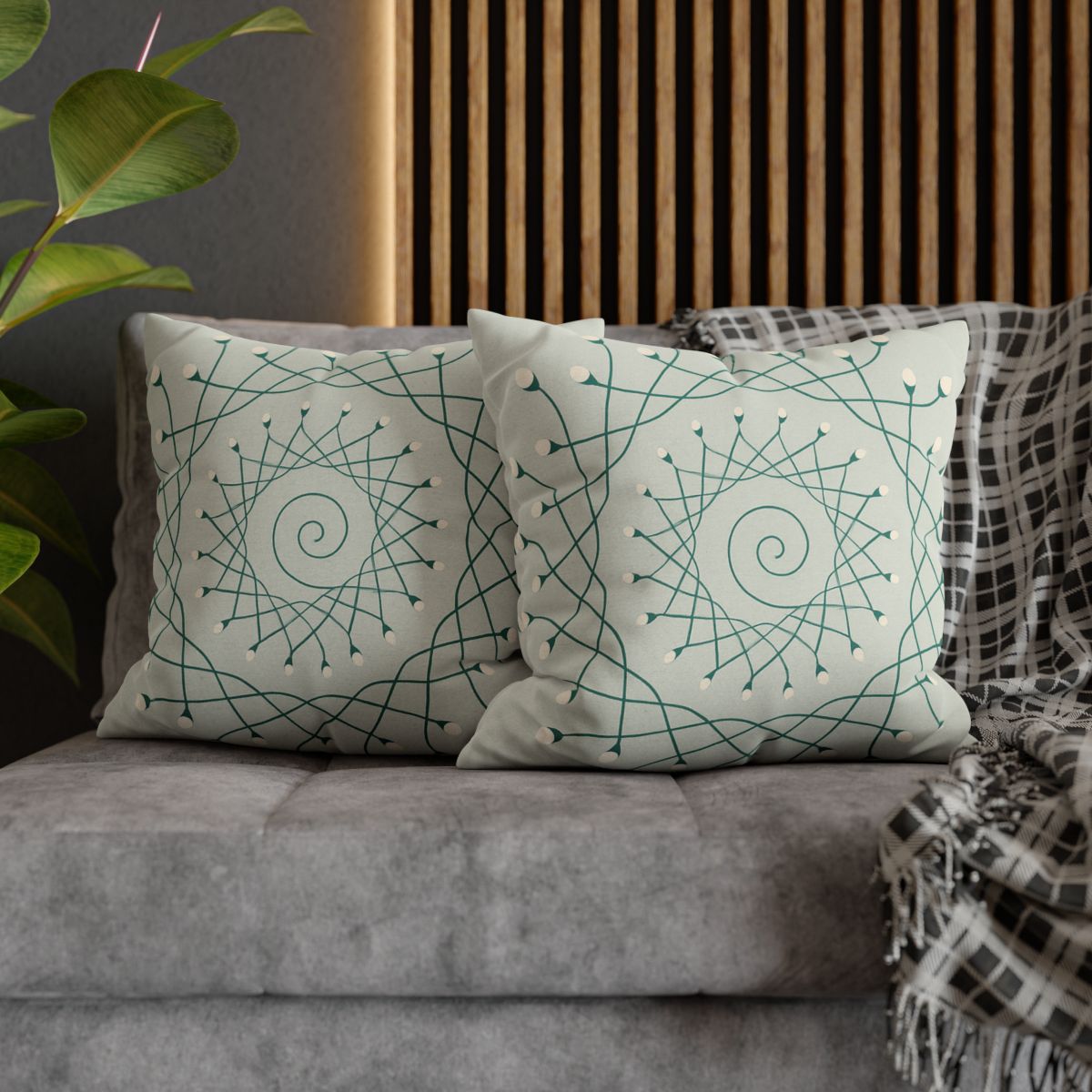 Spiral Sprout Lattice custom pillow cases