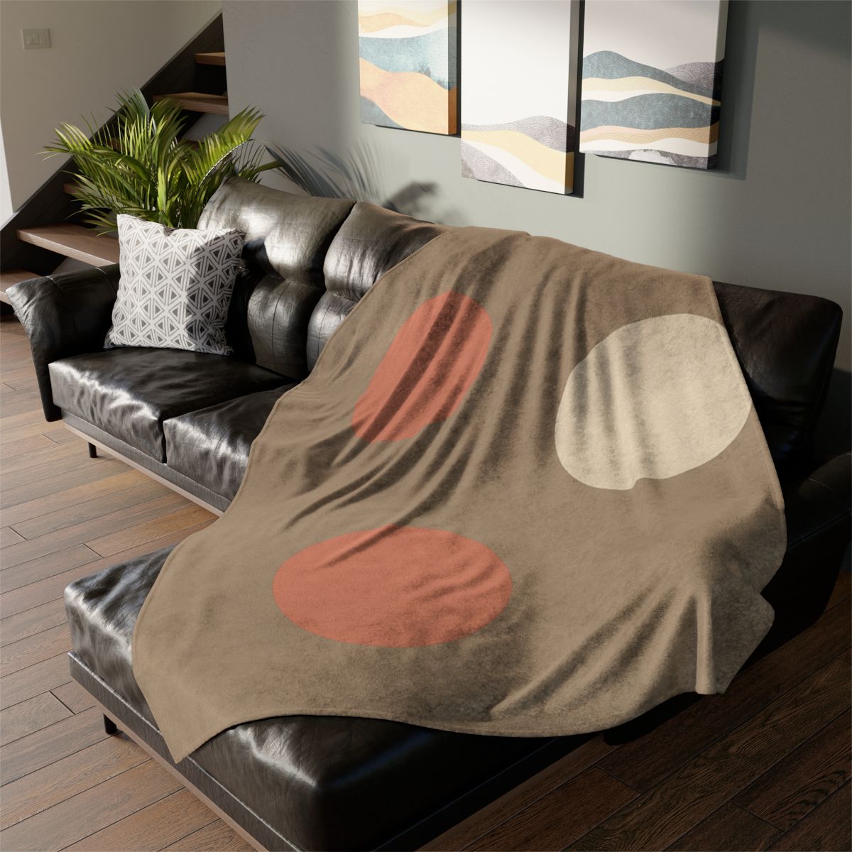 Triad Of Quiet Circles decorative home blankets