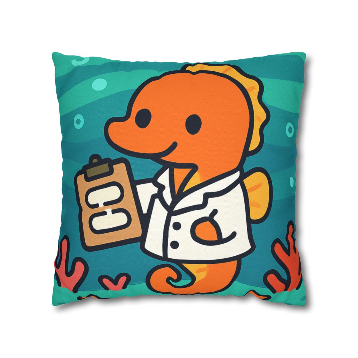 Aurora Reef Seahorse Scientist designer print pillow cases