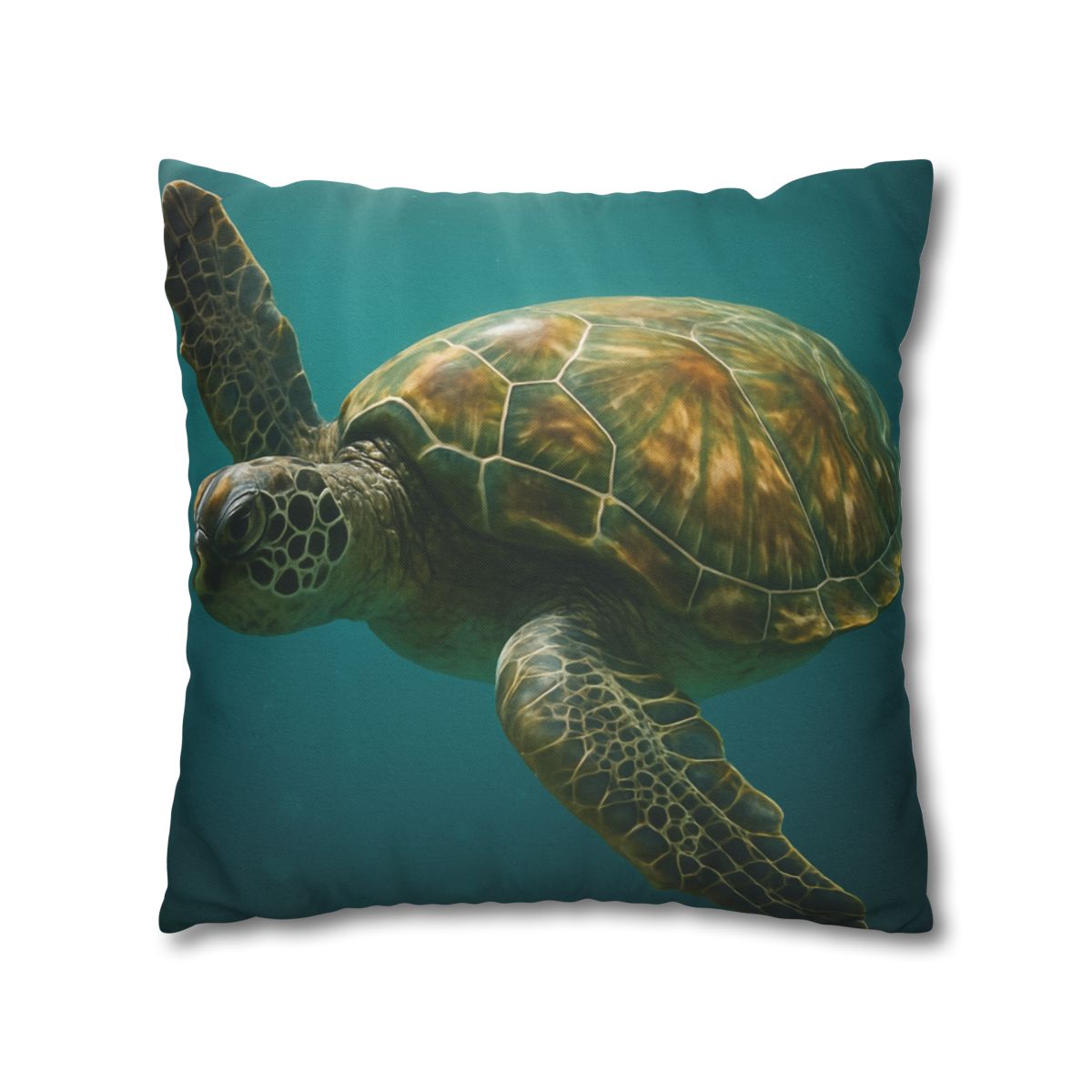 Gilded Drift Green Sea Turtle custom pillow cases