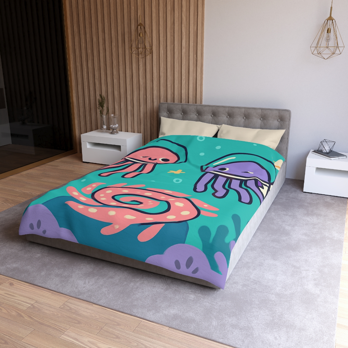 Jellyfish Astronauts In The Coral Nebula duvets for gifts