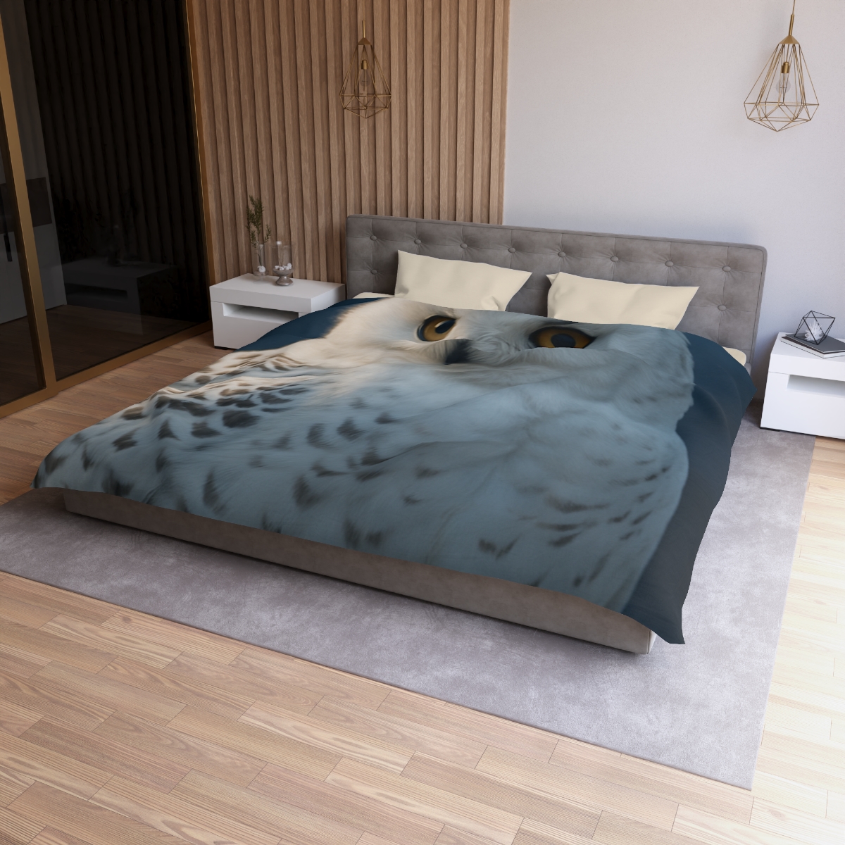 Midnight Watch Snowy Owl personalized bedding duvets