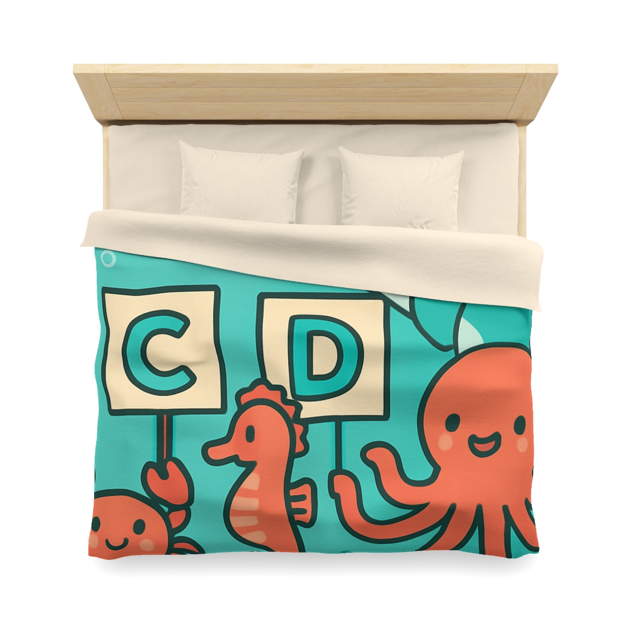 Coral Reef Alphabet Parade designer printed duvets