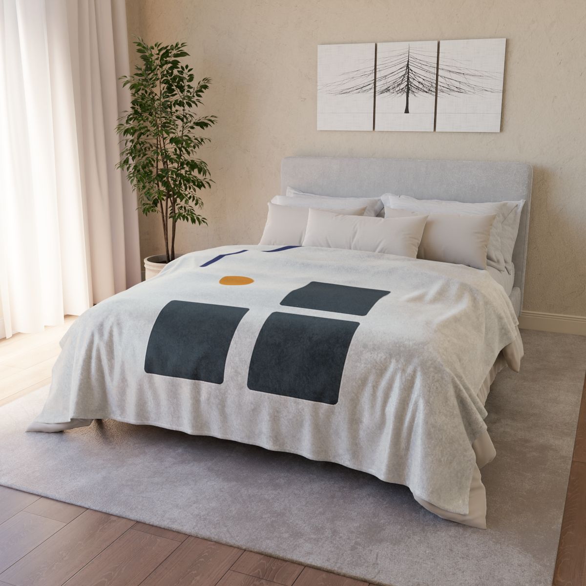 Missing Cell Grid With Offset Arc soft fleece blankets