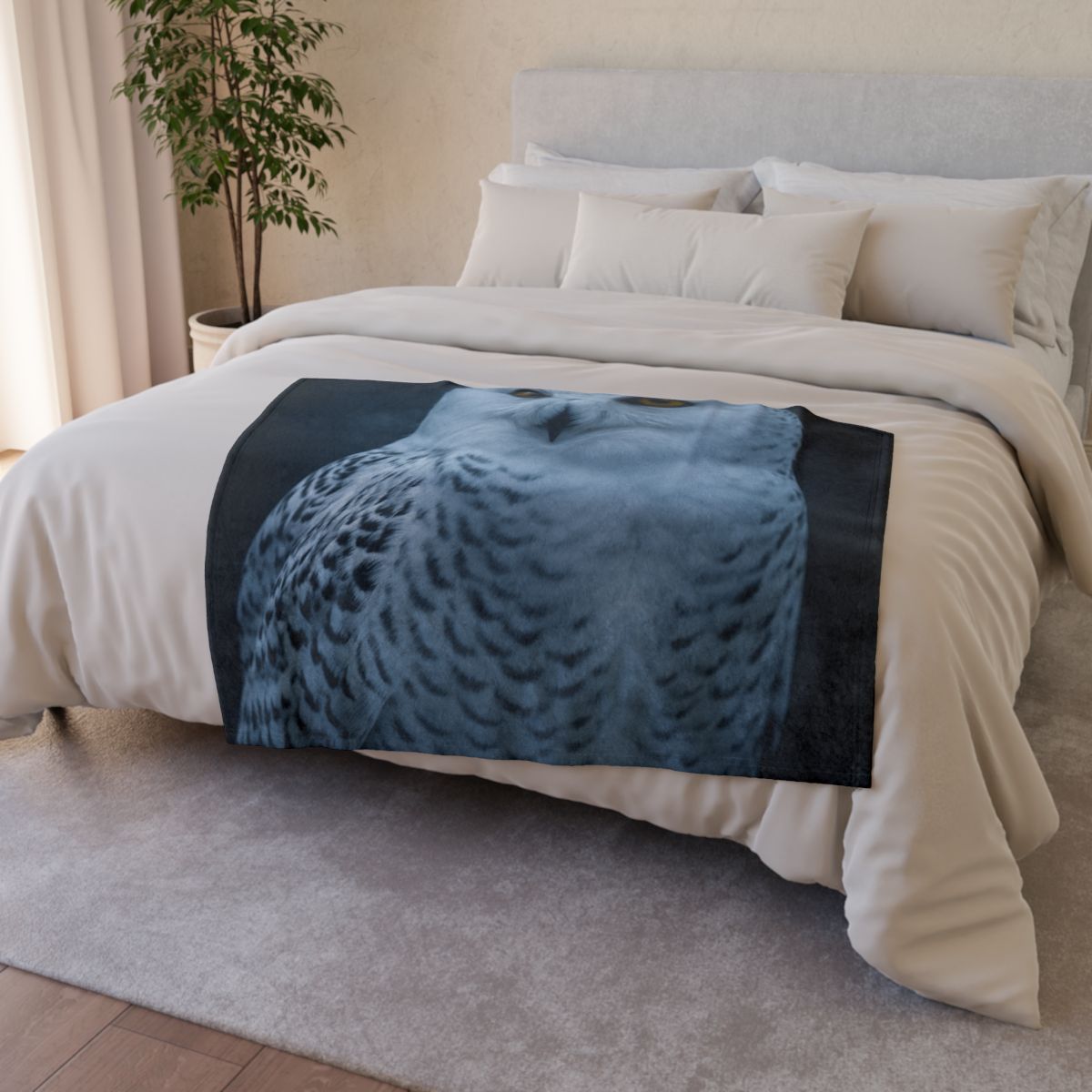 Midnight Watch Snowy Owl warm winter blankets