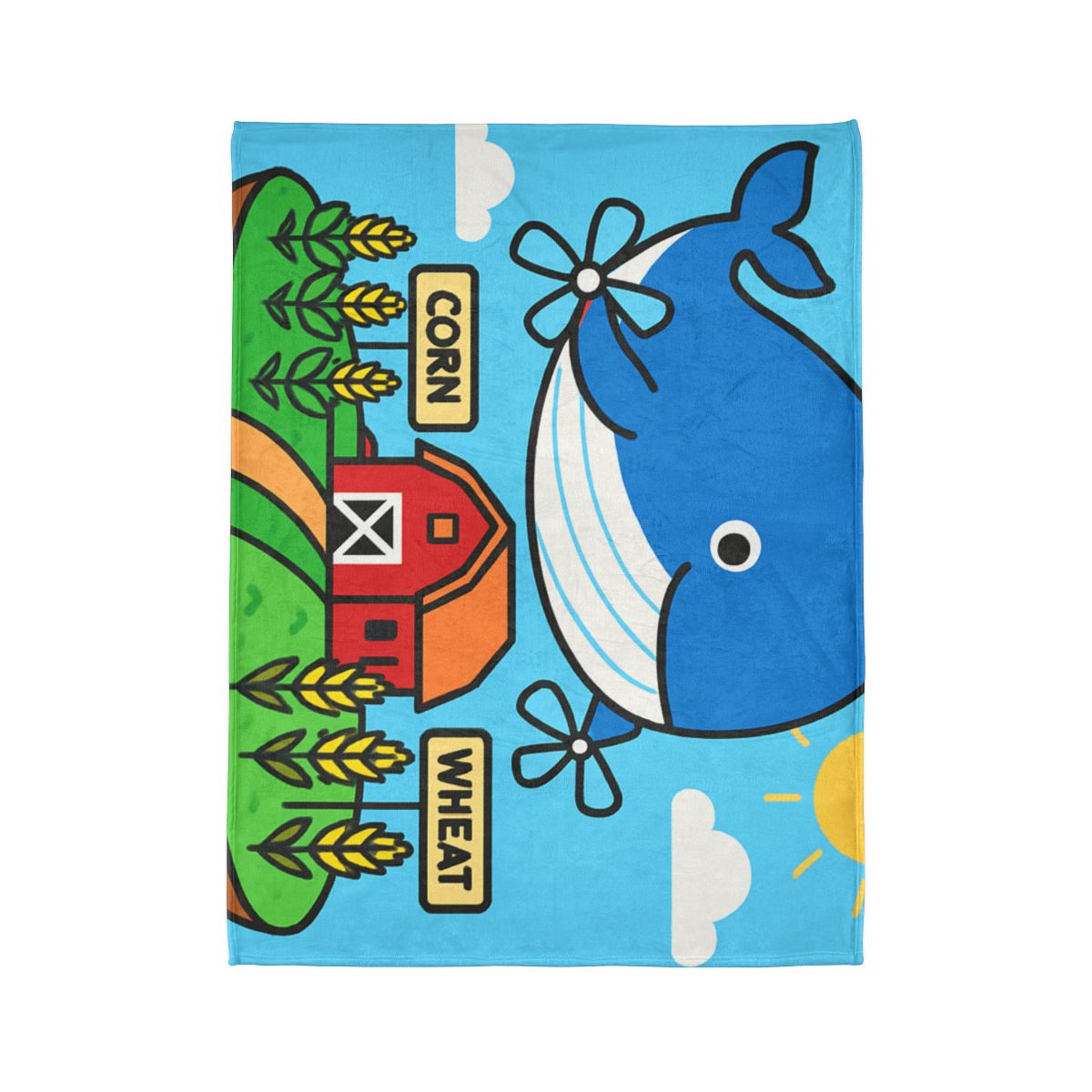 Windmill Whale Above The Floating Farm decorative home blankets