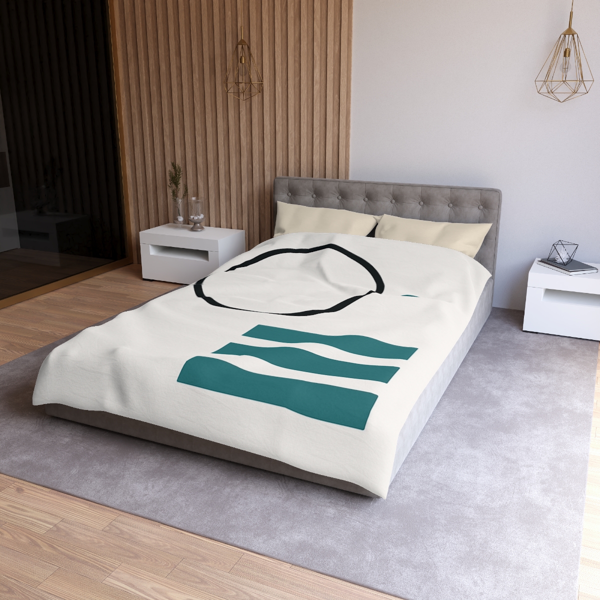 Orbiting Bars And Hollow Circle trendy bedroom duvets