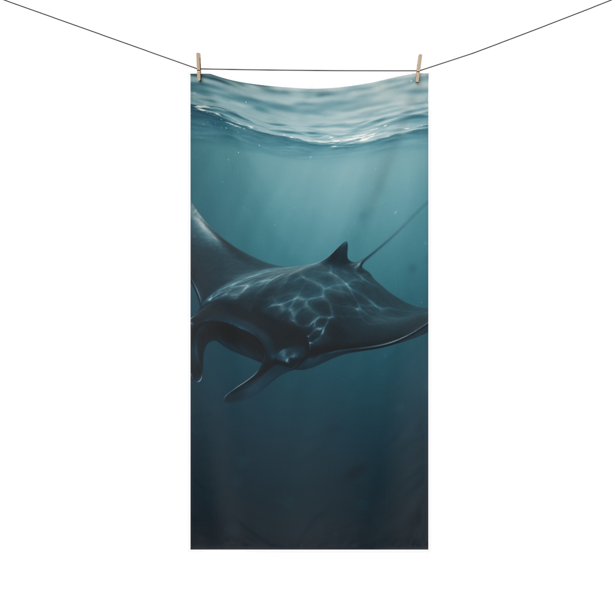 Starlit Glide Manta Ray trendy hand towels