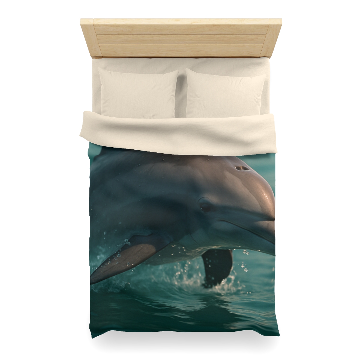 Silver Glide Bottlenose Dolphin personalized bedding duvets