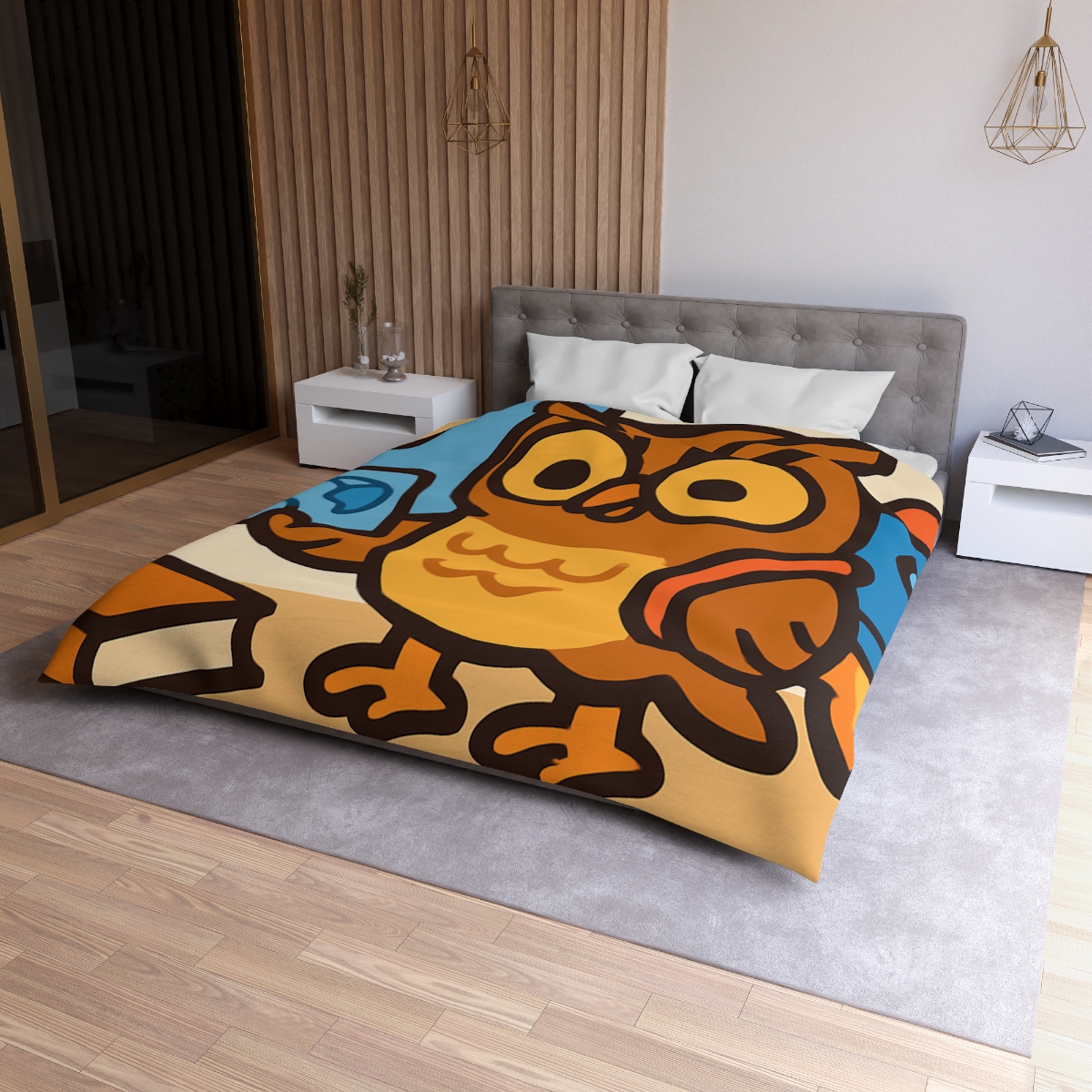 Rocket School Owl custom duvets