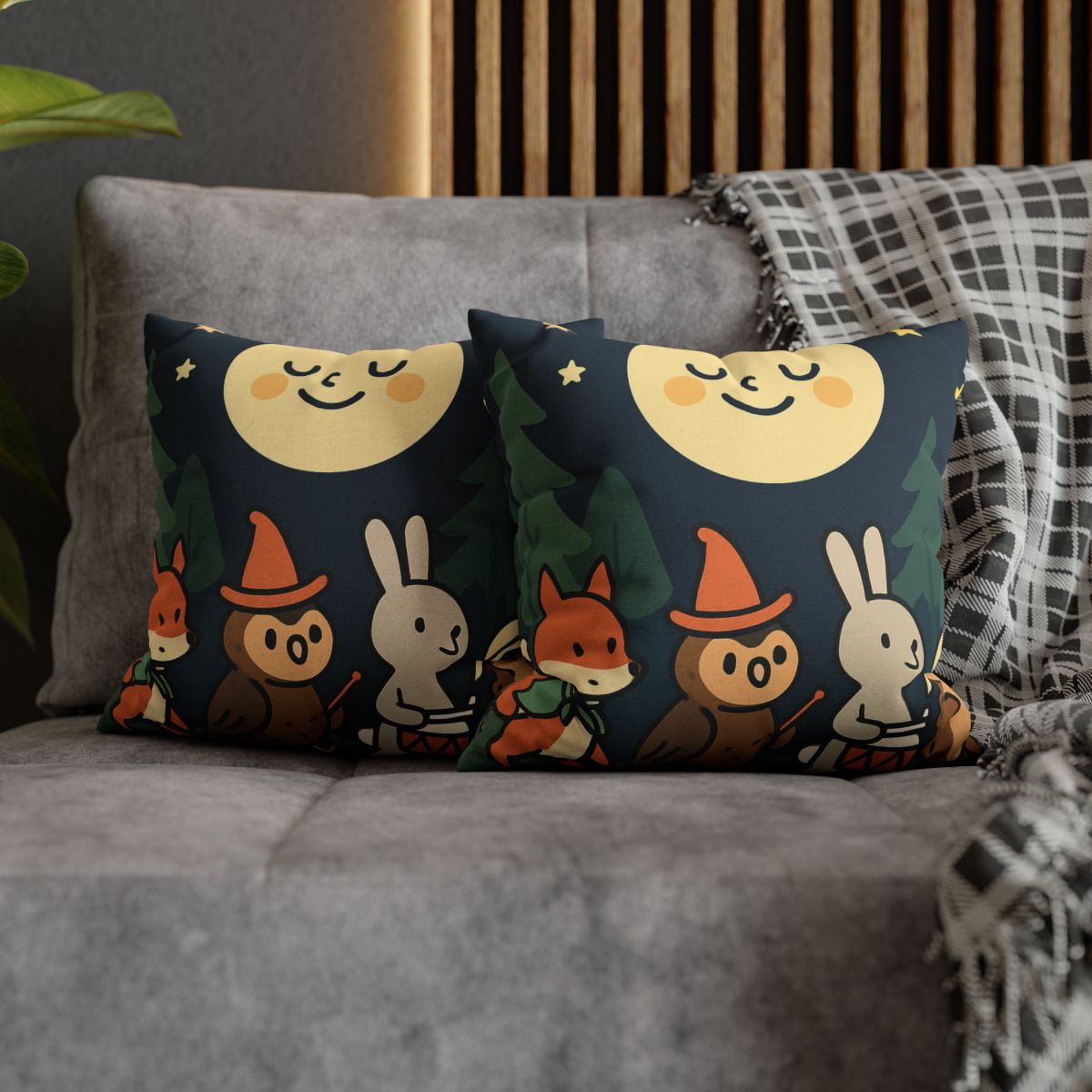 Moonlight Forest Parade trendy patterned pillow cases