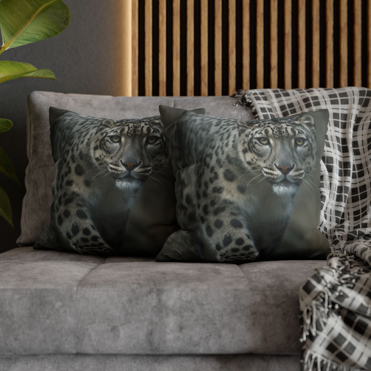 Starlit Sprint Snow Leopard comfortable bedding pillow covers