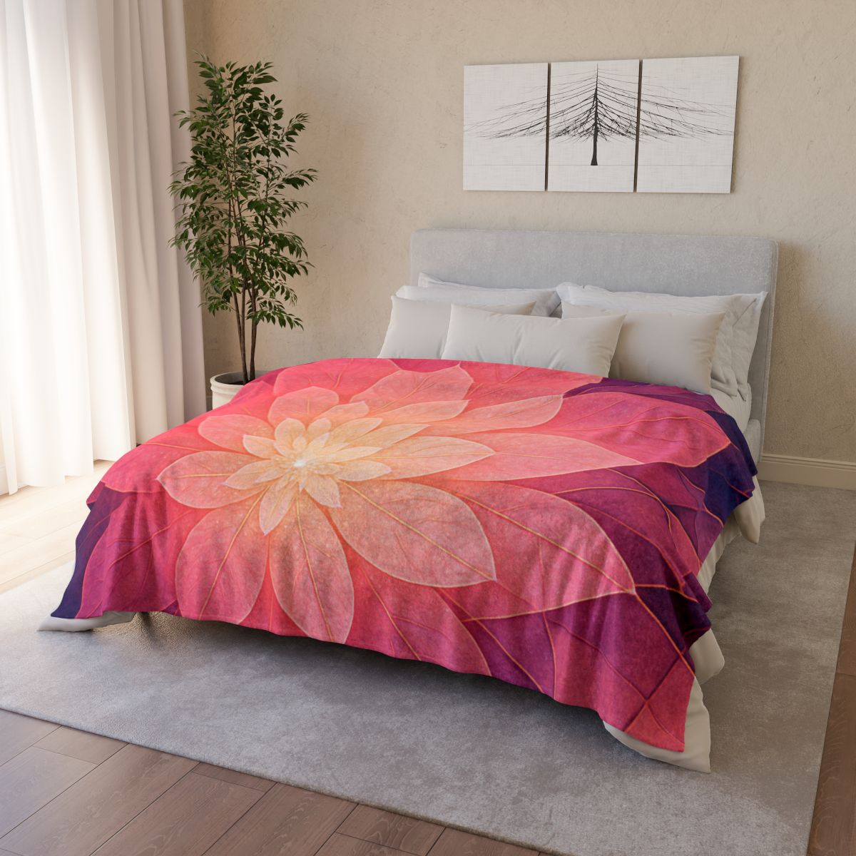 Petal Prism Overlap stylish throw blankets