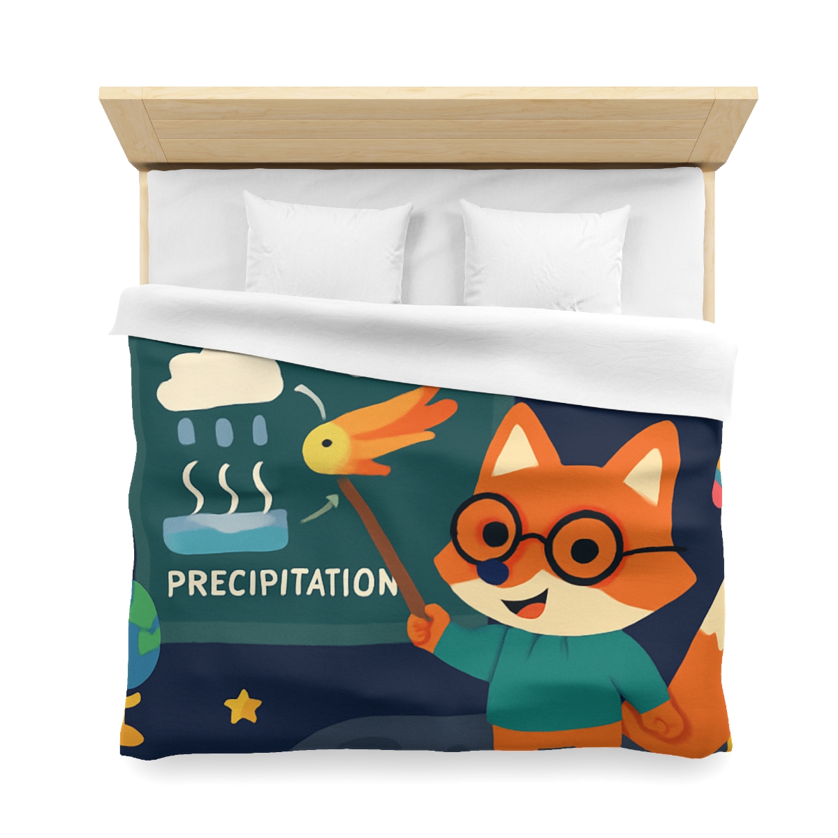 Comet Classroom With Professor Fox designer printed duvets