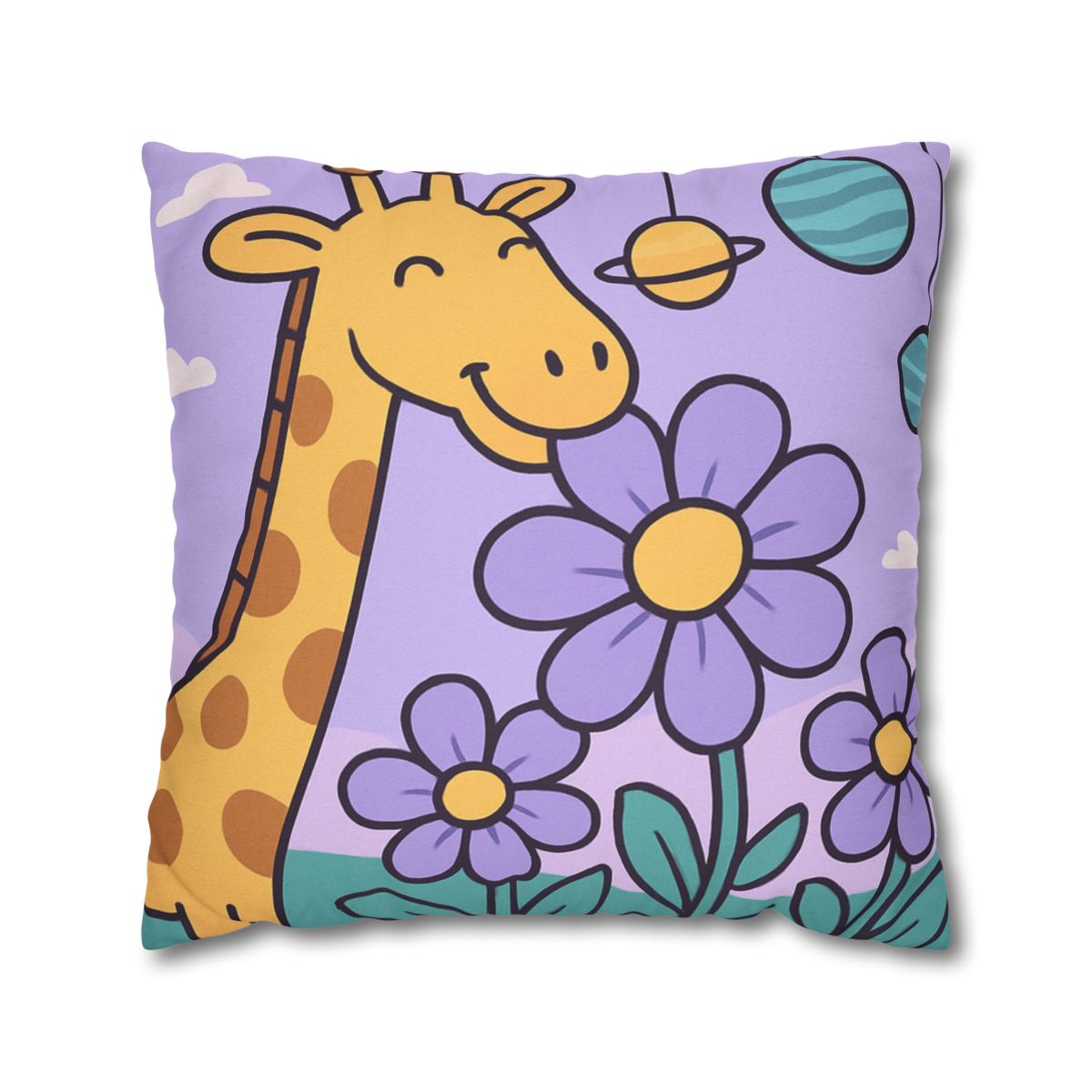 Galaxy Garden Giraffe trendy patterned pillow cases