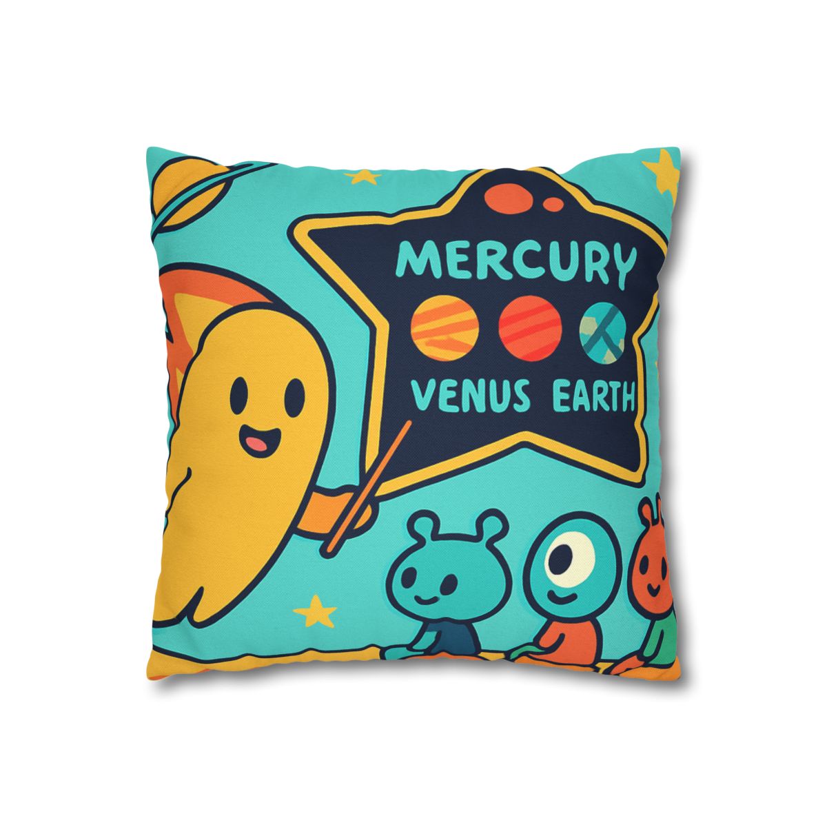 Comet Classroom On A Floating Asteroid designer print pillow cases