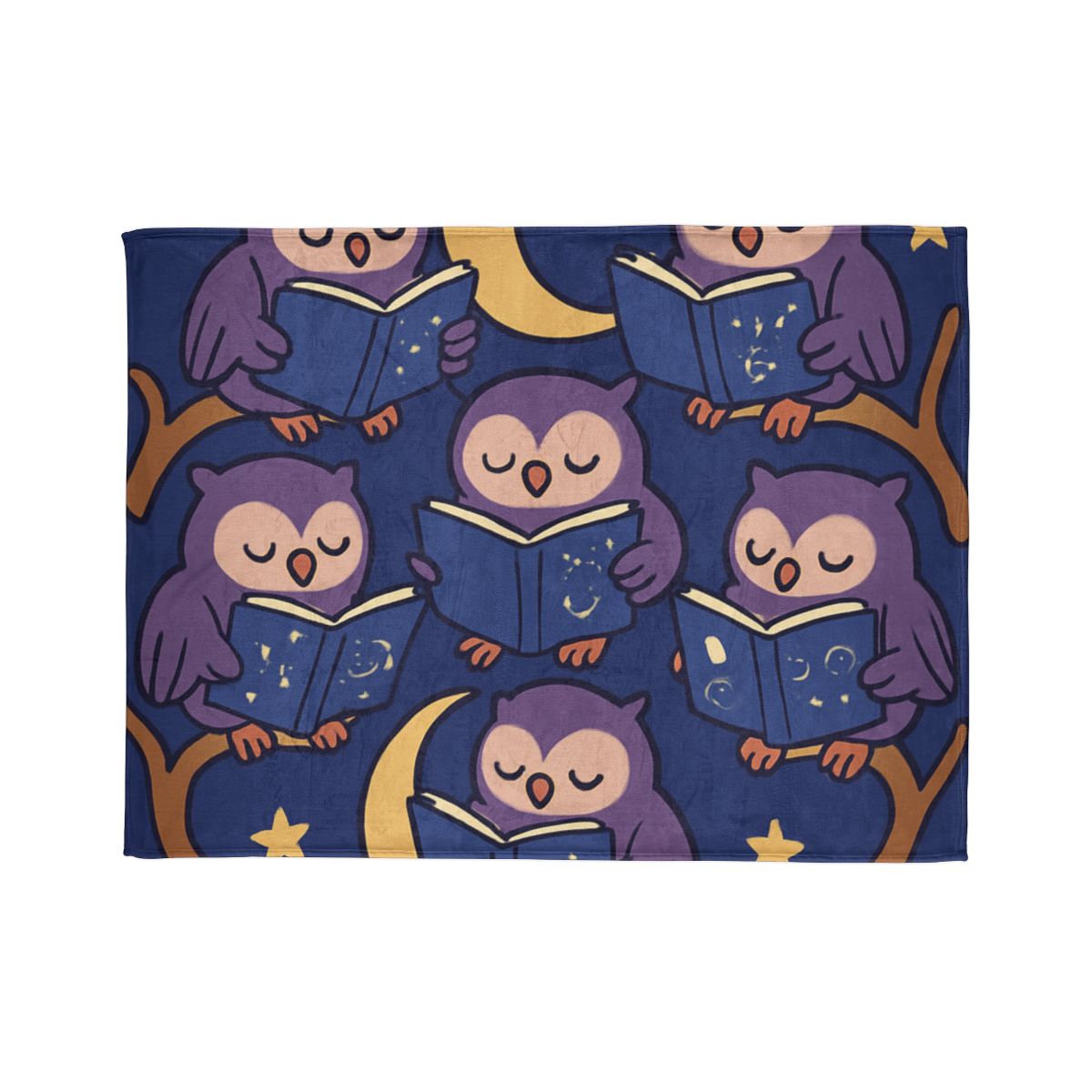 Moonlight Library Of Wise Owls warm winter blankets