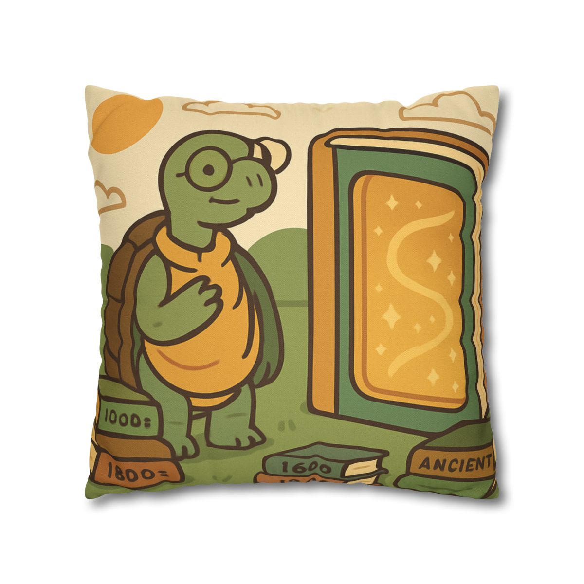 Time Traveling Tortoise Library stylish decorative pillowcases