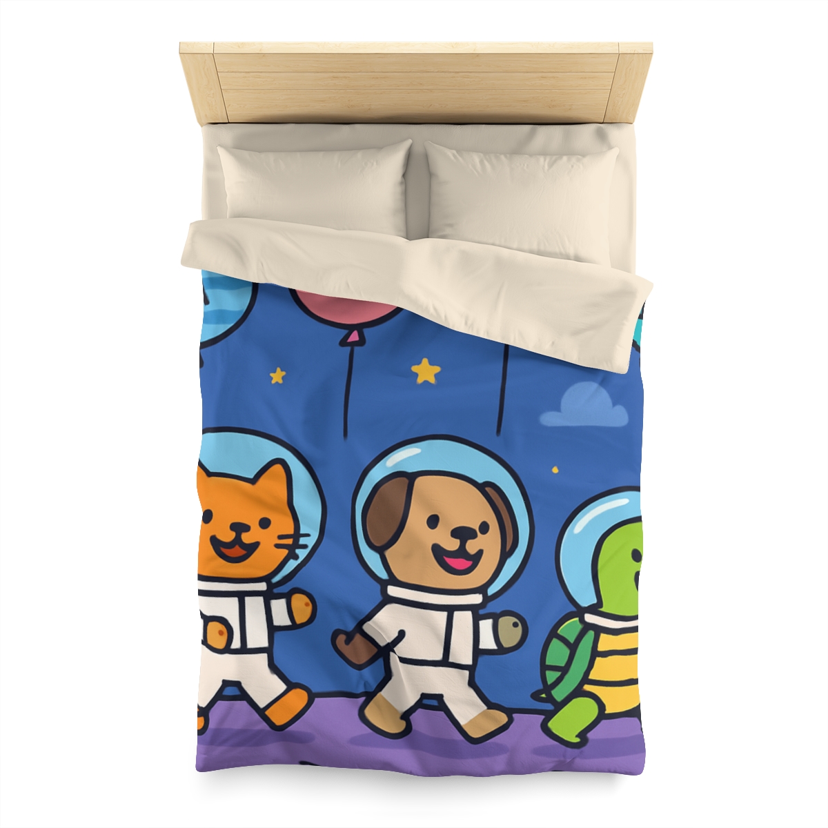 Planet Parade Of The Animal Astronauts designer printed duvets