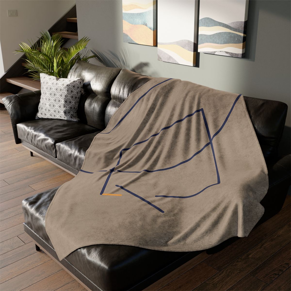 Corner Arc With Nested Open Square designer printed blankets