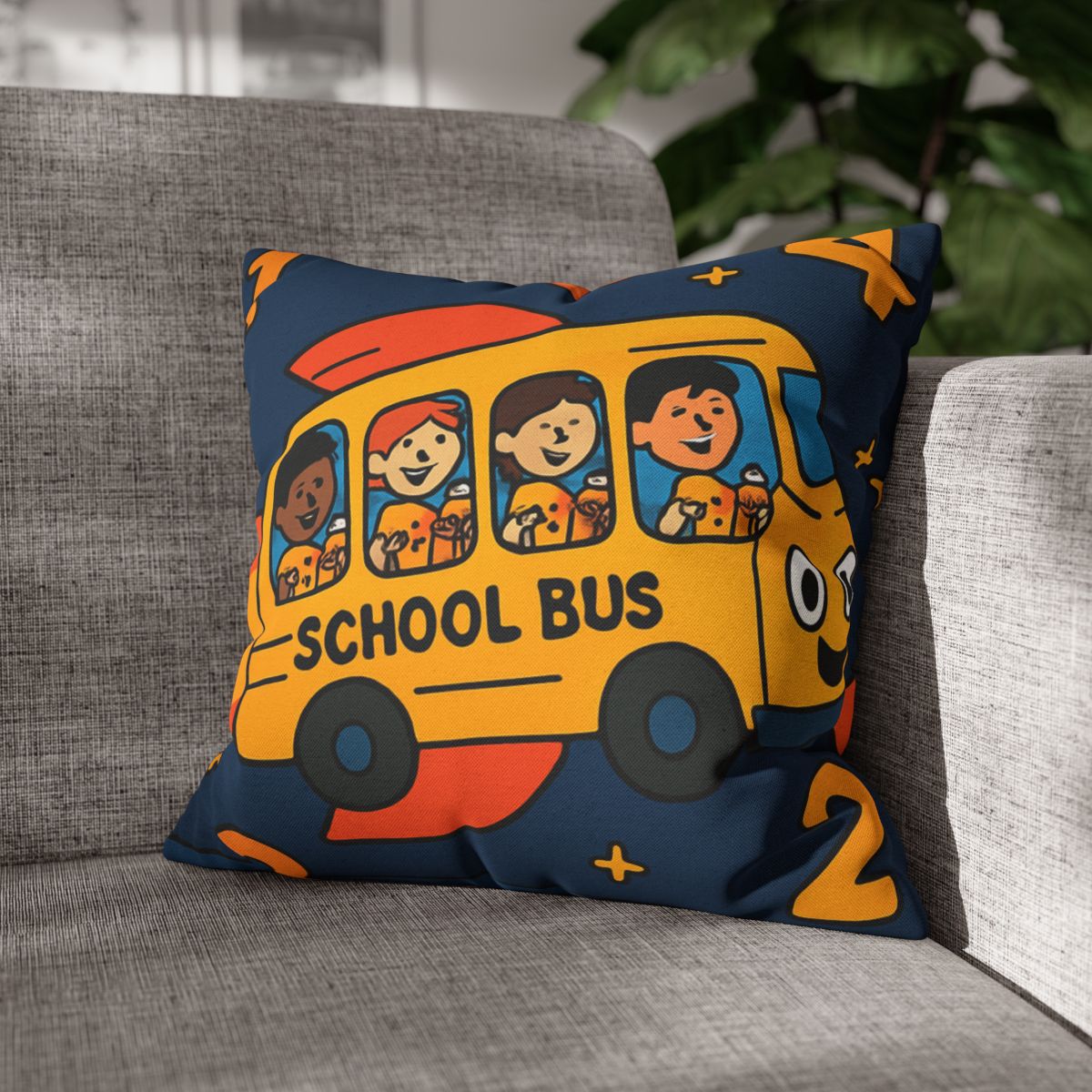 Rocket School Bus To Planet Math stylish decorative pillowcases