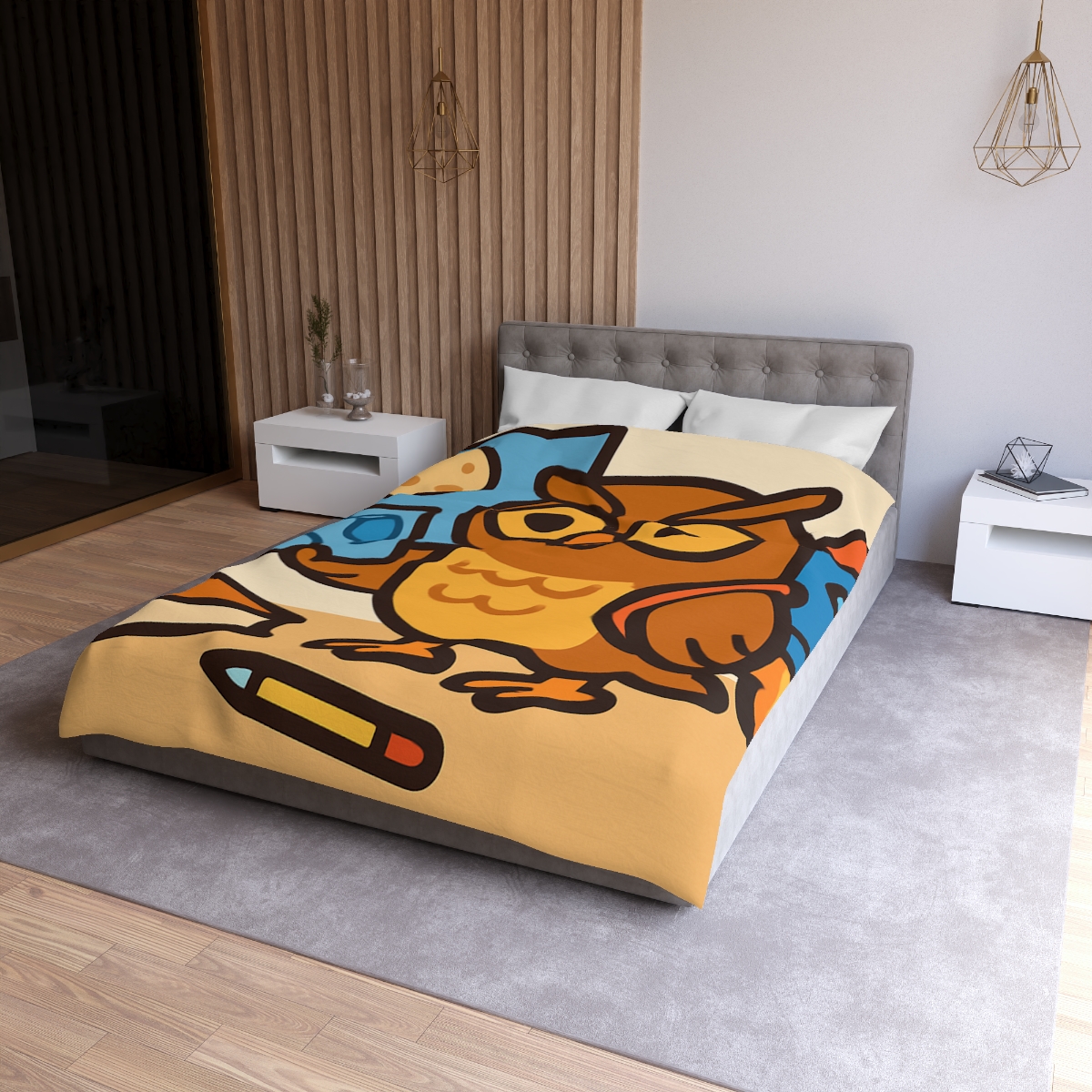 Rocket School Owl custom duvets