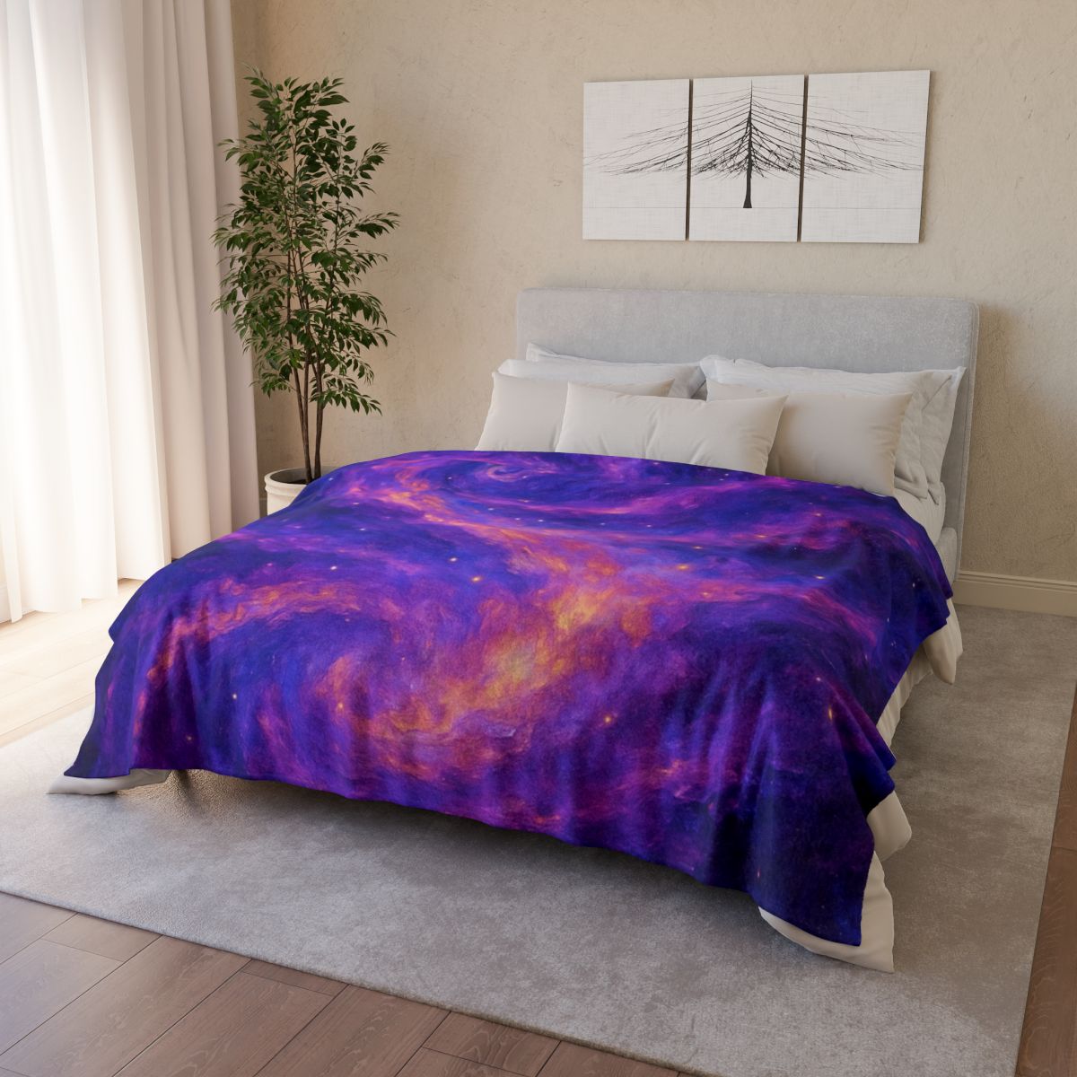 Spectral Nebula Cascade stylish throw blankets