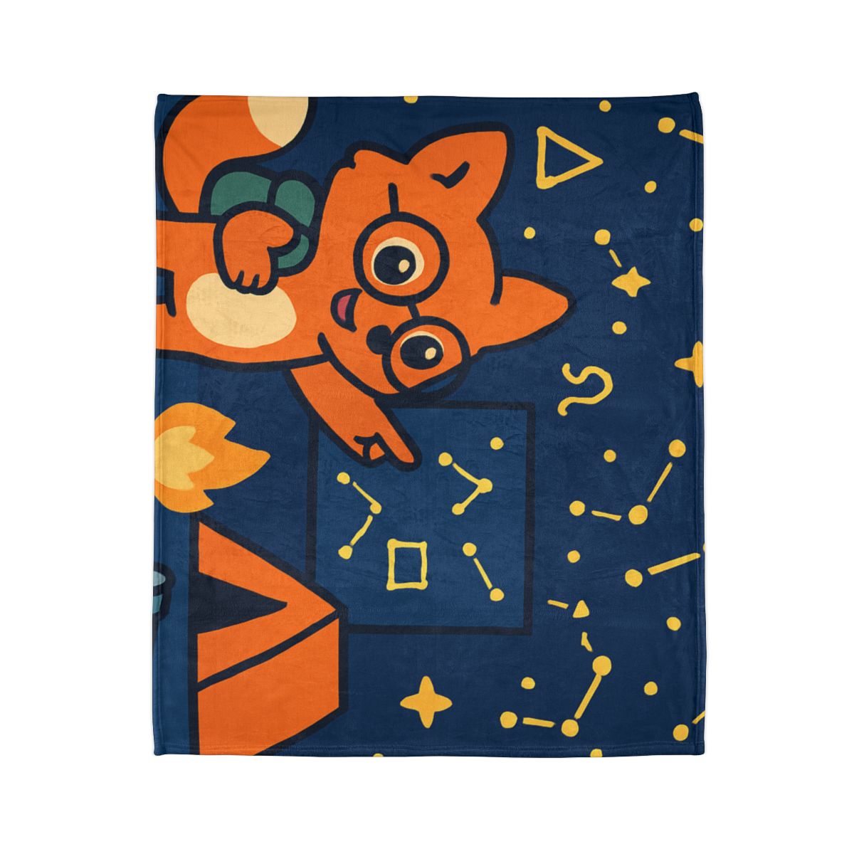 Constellation Camping With Fox Astronomer trendy patterned blankets