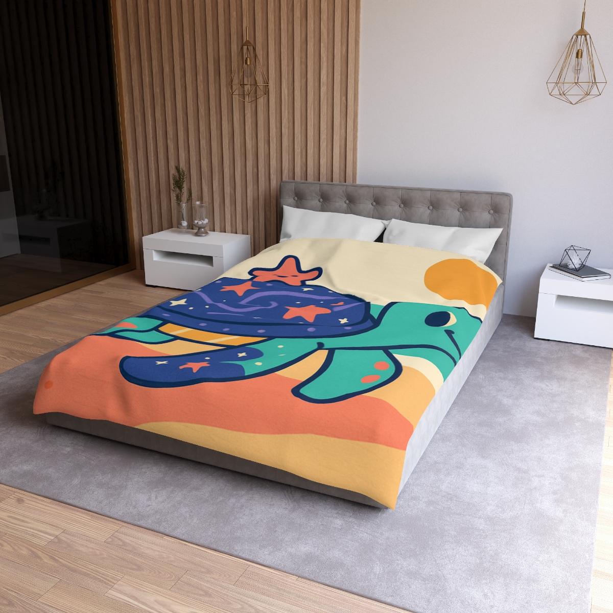 Galactic Seashell Turtle warm winter duvets