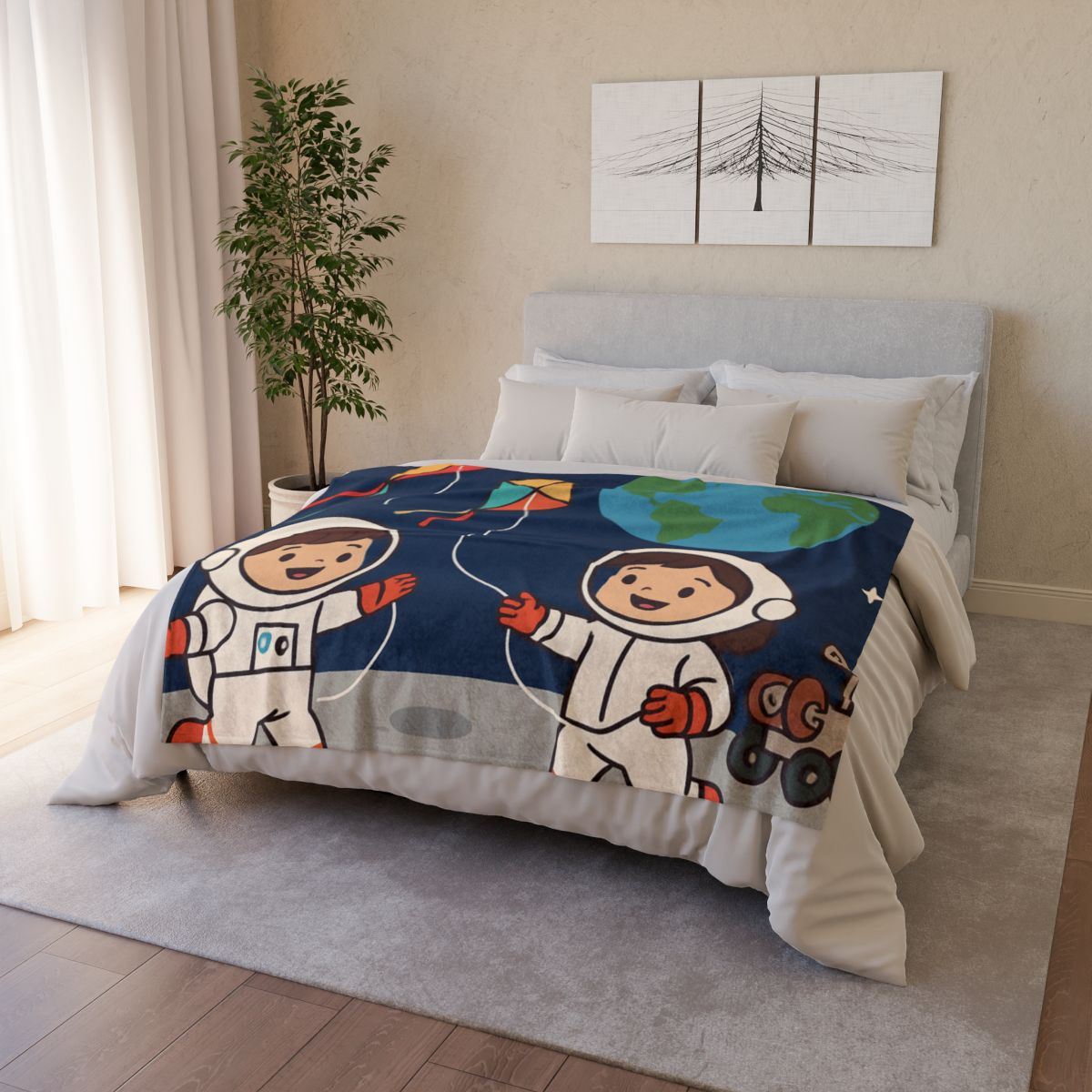 Kite Festival On The Moon decorative home blankets