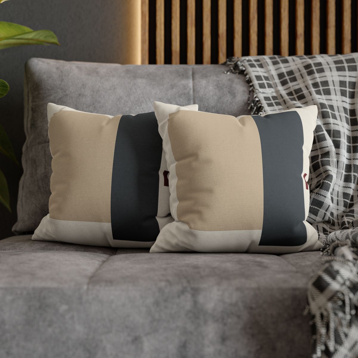 Offset Squares With Calm Corridor designer print pillow cases