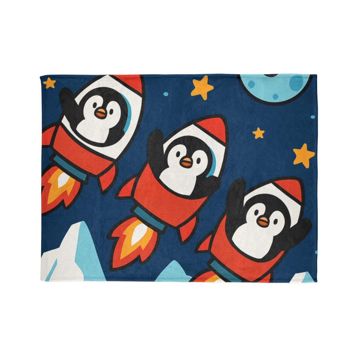 Rocket Penguin Crew trendy patterned blankets