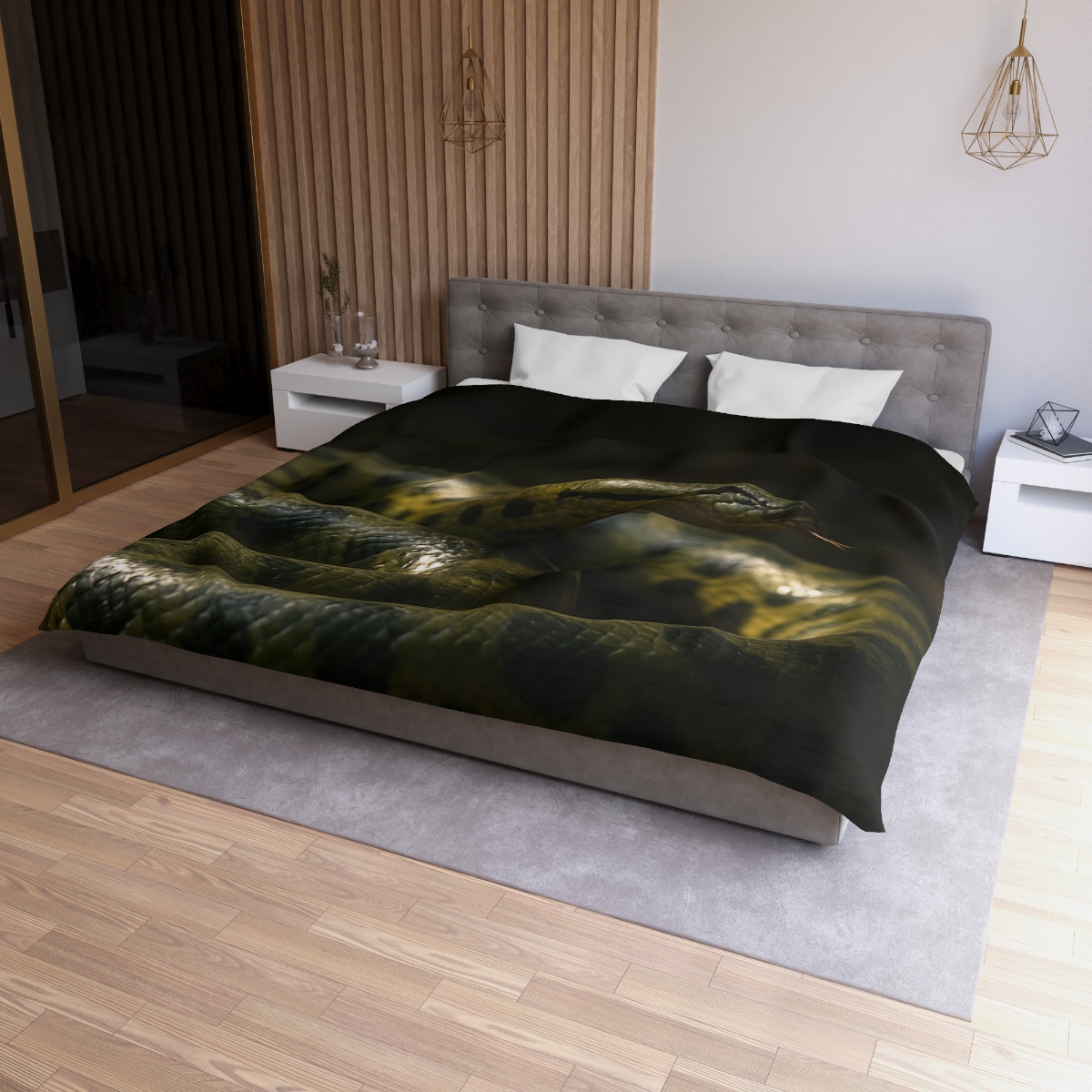 Shadow Ribbon Green Anaconda stylish duvet covers