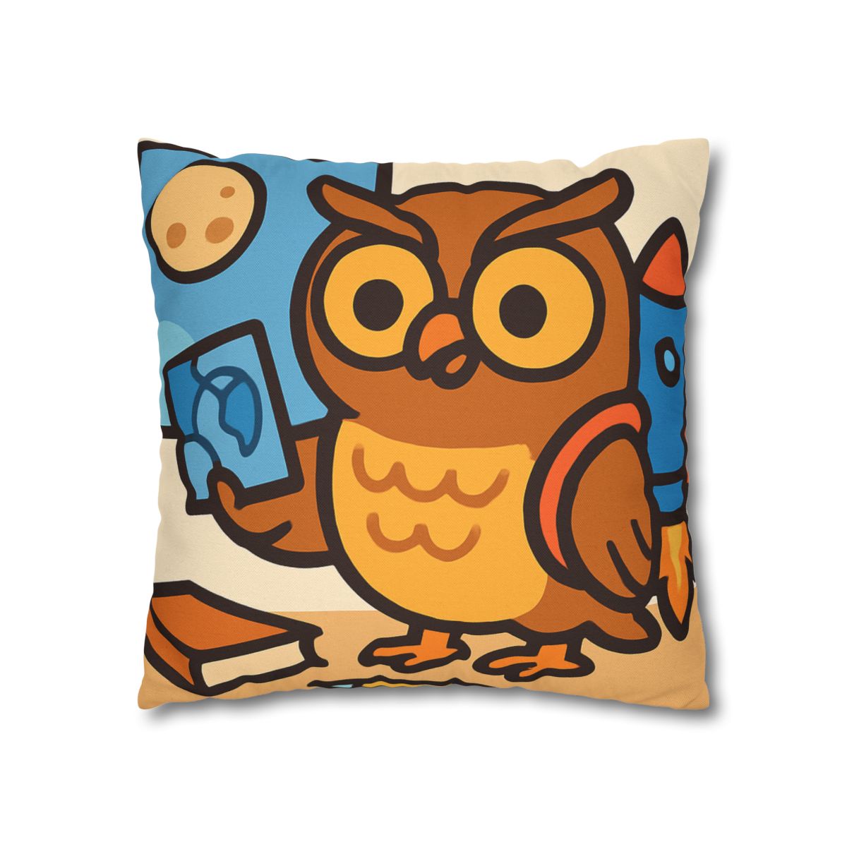 Rocket School Owl personalized pillow covers