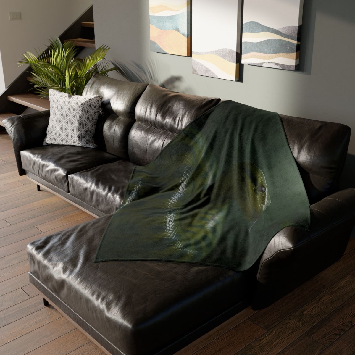 Starlit Coil Green Anaconda trendy patterned blankets