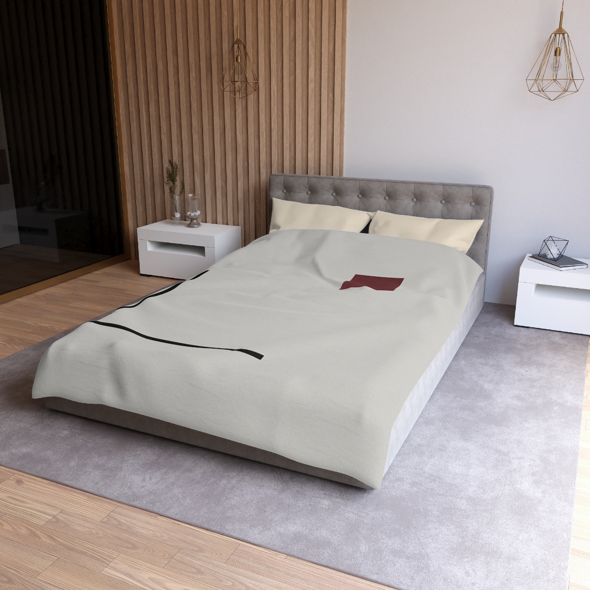 Corner Frame With Floating Square personalized bedding duvets