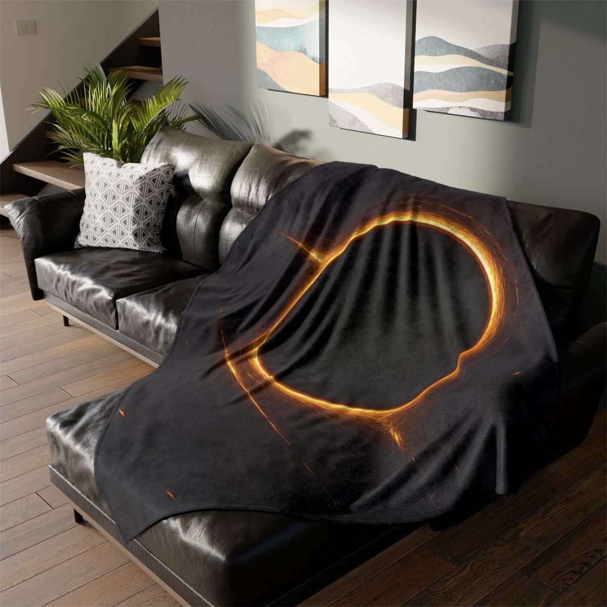 Black Hole Silhouette personalized cozy blankets