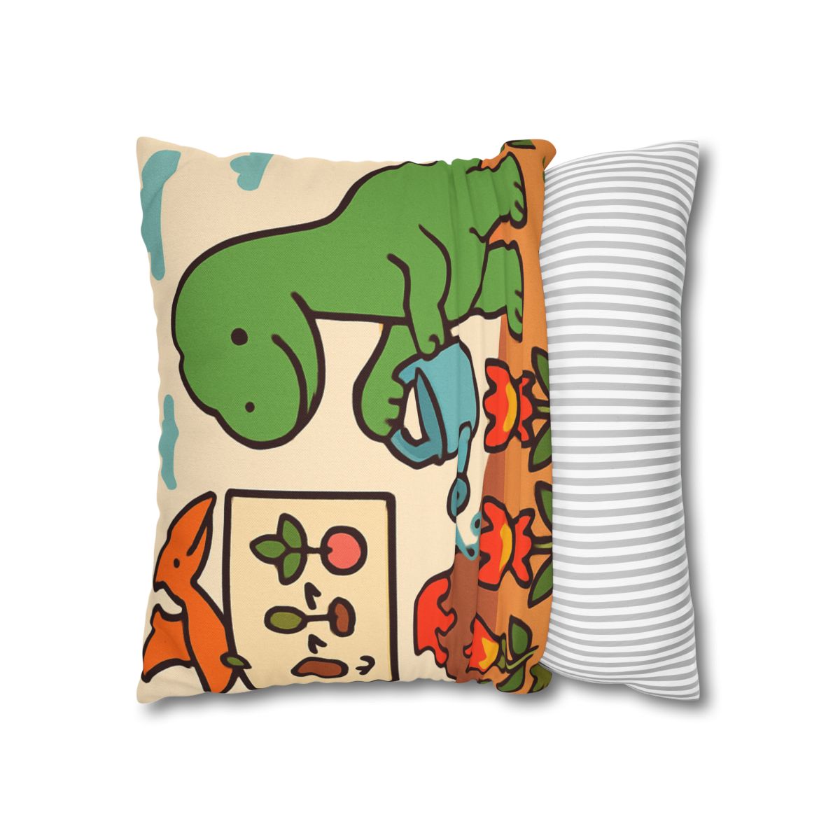 Volcano Garden Of Friendly Dinosaurs trendy patterned pillow cases
