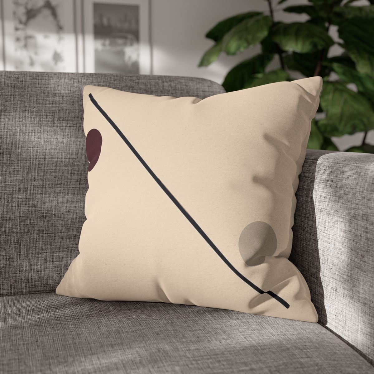 Diagonal Line And Twin Circles soft cotton pillow cases