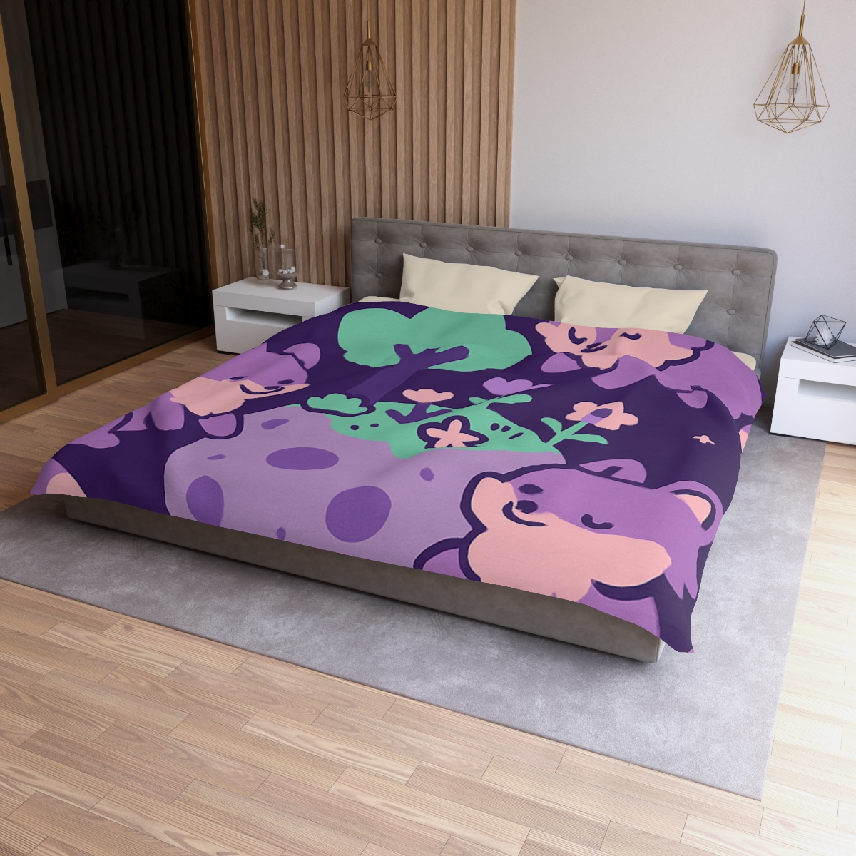 Galaxy Garden Of Floating Foxes designer printed duvets