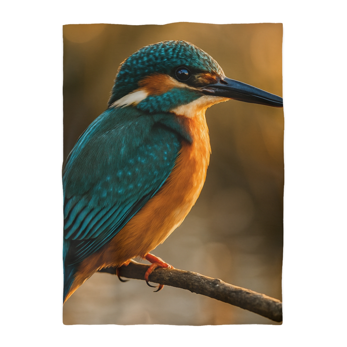 Emerald Glide Common Kingfisher personalized bedding duvets