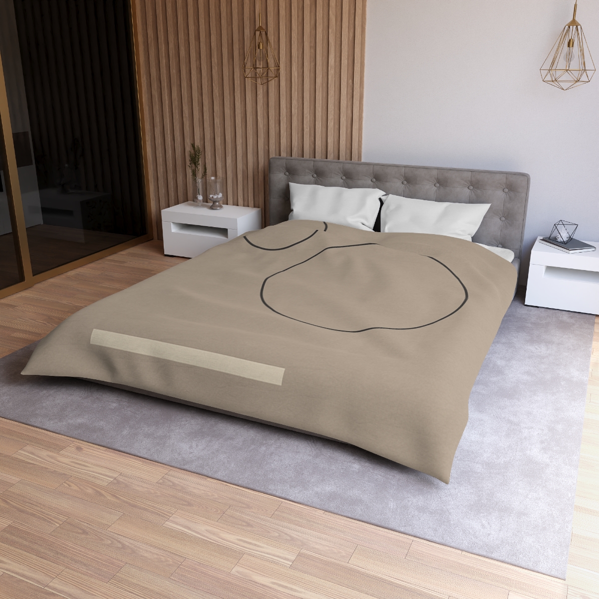 Floating Ring Alignment designer printed duvets