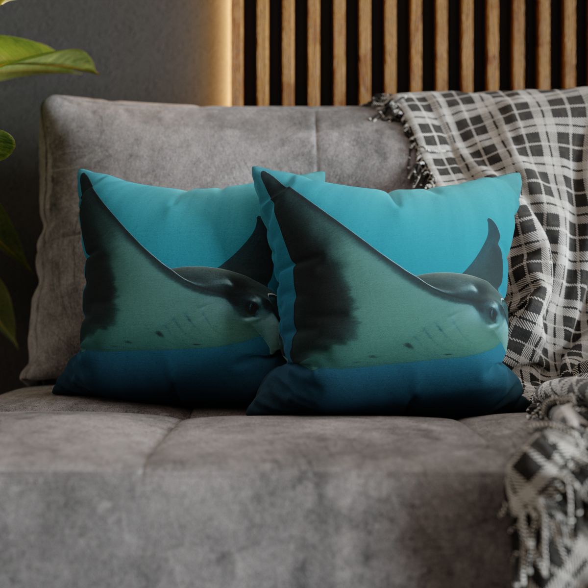 Tidal Wings Reef Manta Ray unique gift pillow cases