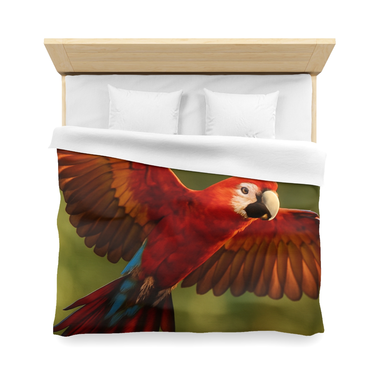 Scarlet Arc Macaw In Flight personalized bedding duvets