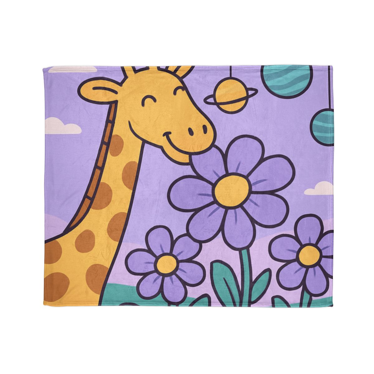 Galaxy Garden Giraffe custom blankets