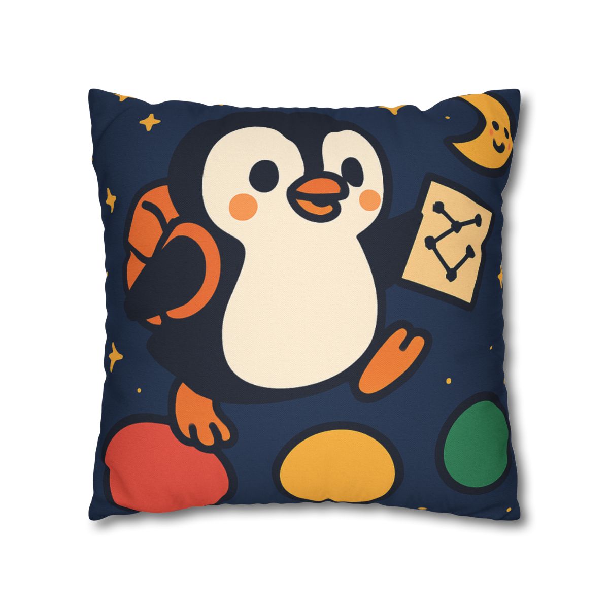 Planet Hopping Penguin Explorer comfortable bedding pillow covers