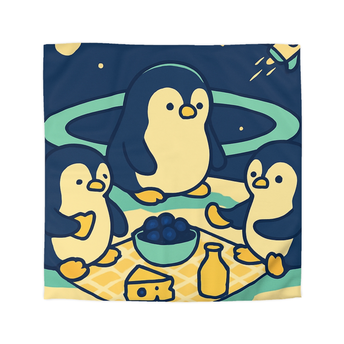 Planet Picnic Penguins stylish duvet covers
