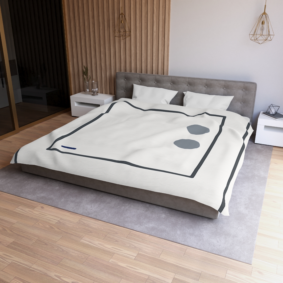 Nested Square With Sliding Circle Pair personalized bedding duvets