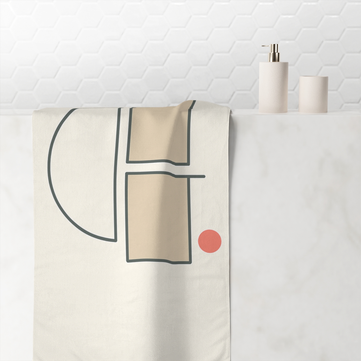 Quiet Overlap Of Arc And Split Blocks stylish beach towels