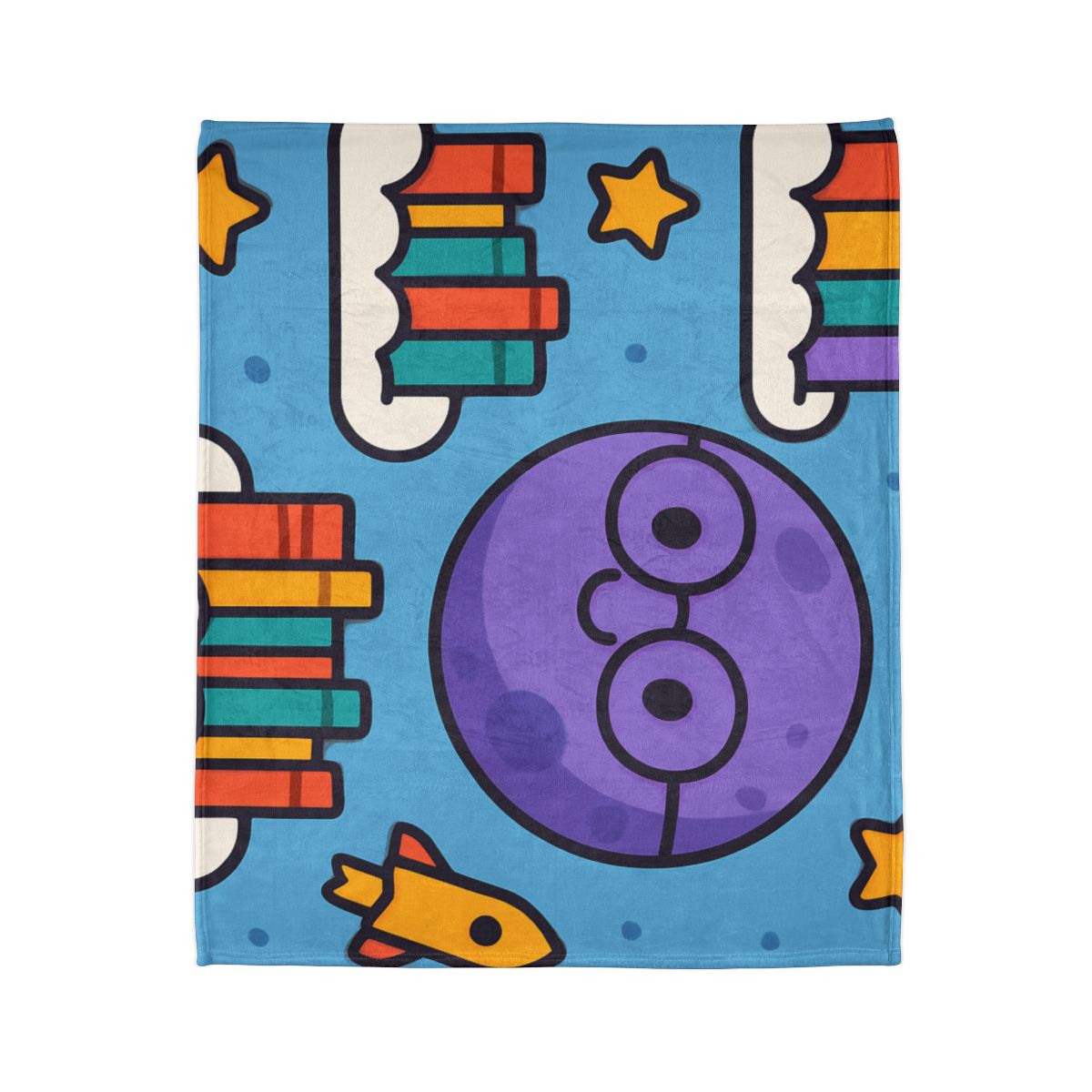 The Cloud Library Of Planet Puff personalized cozy blankets